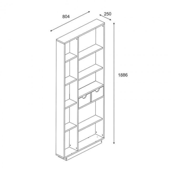Βιβλιοθήκη με συρτάρια Dakin pakoworld σε oak απόχρωση 80x25x190εκ Βιβλιοθήκη με συρτάρια Dakin pakoworld σε oak απόχρωση 80x25x190εκ