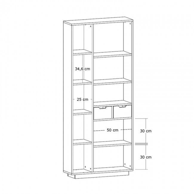 Βιβλιοθήκη με συρτάρια Dakin pakoworld σε oak απόχρωση 80x25x190εκ Βιβλιοθήκη με συρτάρια Dakin pakoworld σε oak απόχρωση 80x25x190εκ