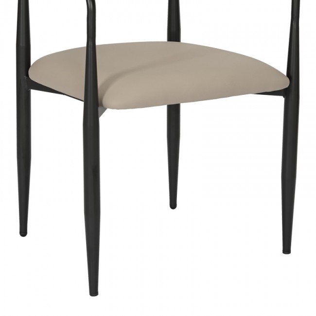 Πολυθρόνα Kalone pakoworld pu σε γκρι-μπεζ απόχρωση 56x55x78εκ