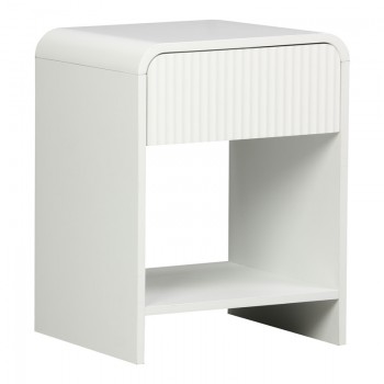 Κομοδίνο Zeplen pakoworld MDF σε λευκή απόχρωση 40x40x53εκ