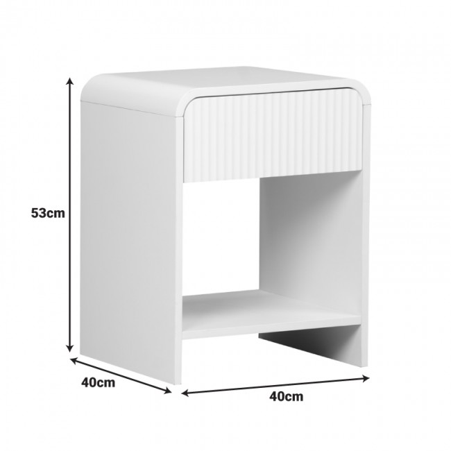 Κομοδίνο Zeplen pakoworld MDF σε λευκή απόχρωση 40x40x53εκ Κομοδίνο Zeplen pakoworld MDF σε λευκή απόχρωση 40x40x53εκ