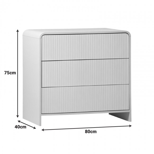 Συρταριέρα Zeplen pakoworld MDF σε λευκή απόχρωση 80x40x75εκ Συρταριέρα Zeplen pakoworld MDF σε λευκή απόχρωση 80x40x75εκ