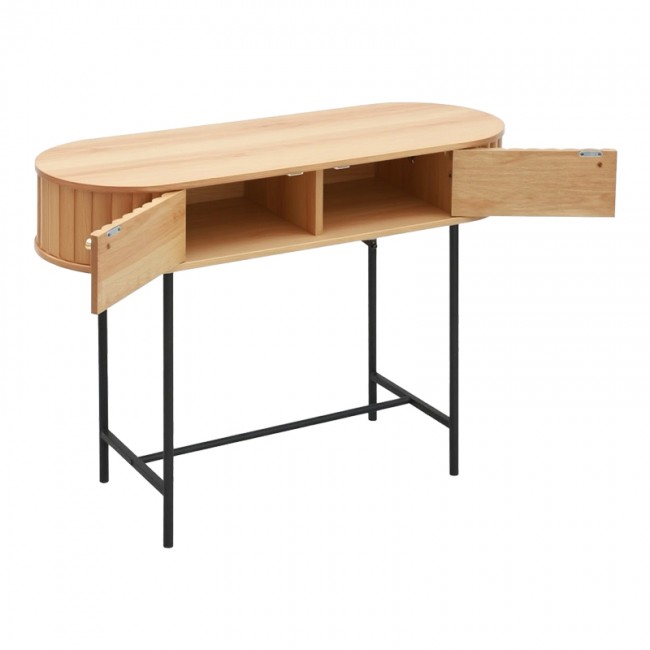 Κονσόλα Zeplen pakoworld MDF-μέταλλο σε oak απόχρωση 100x35x75εκ Κονσόλα Zeplen pakoworld MDF-μέταλλο σε oak απόχρωση 100x35x75εκ