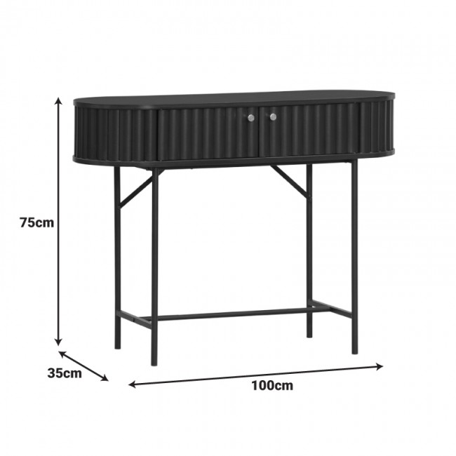 Κονσόλα Zeplen pakoworld MDF-μέταλλο σε μαύρη απόχρωση 100x35x75εκ Κονσόλα Zeplen pakoworld MDF-μέταλλο σε μαύρη απόχρωση 100x35x75εκ