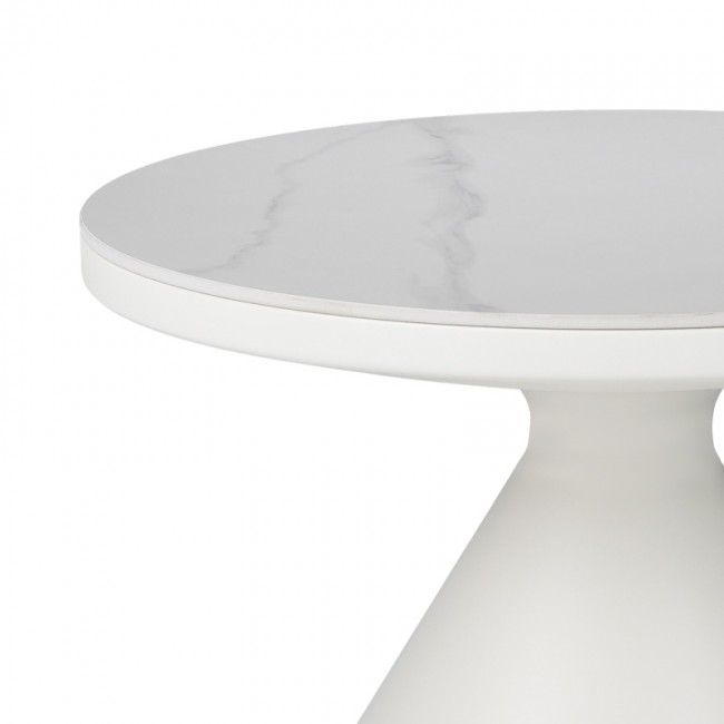 Βοηθητικά τραπέζια Coozlin Inart sintered stone σε απόχρωση λευκό μαρμάρου με λευκό μέταλλο Βοηθητικά τραπέζια Coozlin Inart sintered stone σε απόχρωση λευκό μαρμάρου με λευκό μέταλλο