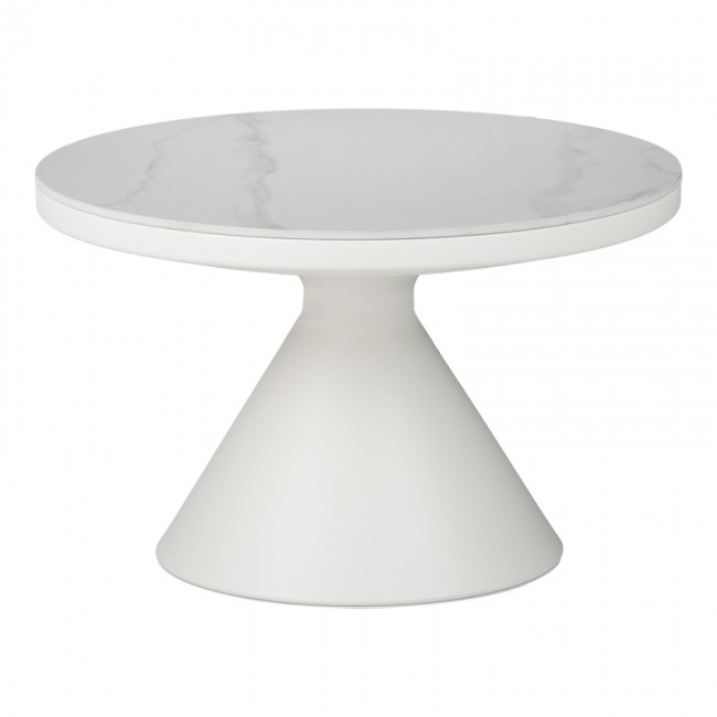 Βοηθητικά τραπέζια Coozlin Inart sintered stone σε απόχρωση λευκό μαρμάρου με λευκό μέταλλο Βοηθητικά τραπέζια Coozlin Inart sintered stone σε απόχρωση λευκό μαρμάρου με λευκό μέταλλο