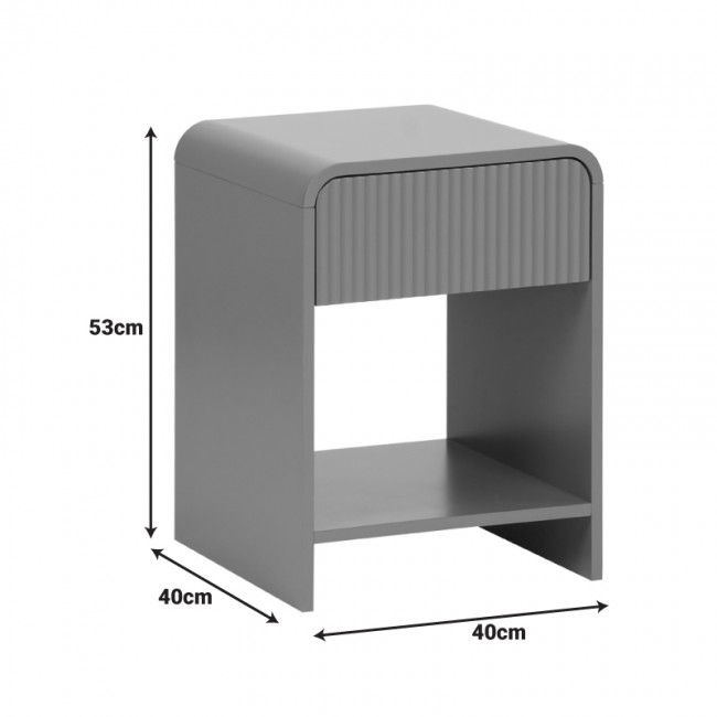 Κομοδίνο Zeplen pakoworld MDF σε γκρι απόχρωση 40x40x53εκ Κομοδίνο Zeplen pakoworld MDF σε γκρι απόχρωση 40x40x53εκ