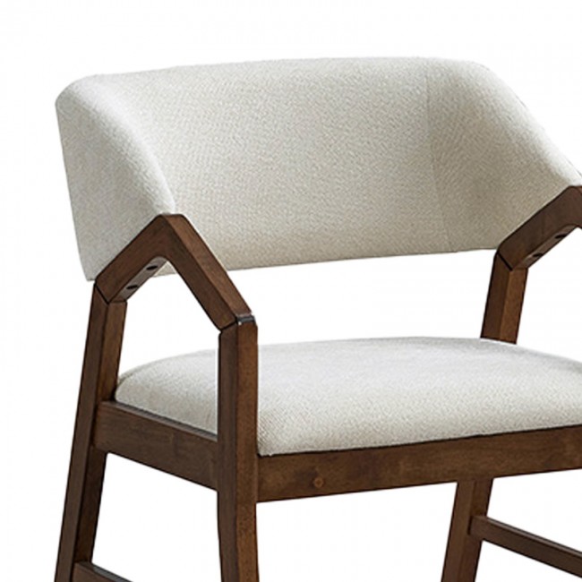 Πολυθρόνα Livia pakoworld rubberwood σε καρυδί-εκρού απόχρωση 47.5x54.5x78εκ Πολυθρόνα Livia pakoworld rubberwood σε καρυδί-εκρού απόχρωση 47.5x54.5x78εκ