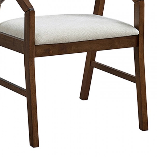 Πολυθρόνα Livia pakoworld rubberwood σε καρυδί-εκρού απόχρωση 47.5x54.5x78εκ Πολυθρόνα Livia pakoworld rubberwood σε καρυδί-εκρού απόχρωση 47.5x54.5x78εκ