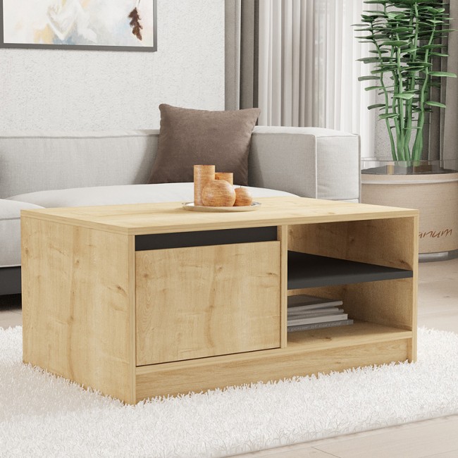 Τραπέζι σαλονιού Narli pakoworld σε oak απόχρωση 90x60x45εκ Τραπέζι σαλονιού Narli pakoworld σε oak απόχρωση 90x60x45εκ