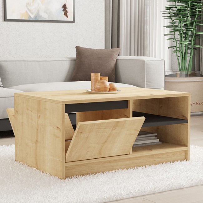 Τραπέζι σαλονιού Narli pakoworld σε oak απόχρωση 90x60x45εκ Τραπέζι σαλονιού Narli pakoworld σε oak απόχρωση 90x60x45εκ