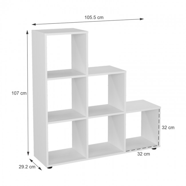Βιβλιοθήκη Schody pakoworld σε λευκή απόχρωση 105.5x29.2x107εκ Βιβλιοθήκη Schody pakoworld σε λευκή απόχρωση 105.5x29.2x107εκ