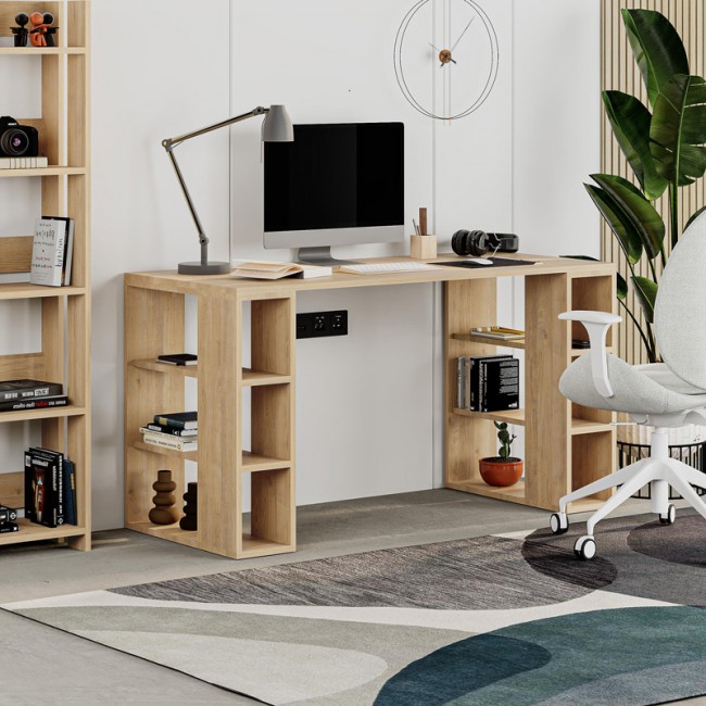 Γραφείο Colmar pakoworld σε oak απόχρωση 140x60x75εκ Γραφείο Colmar pakoworld σε oak απόχρωση 140x60x75εκ