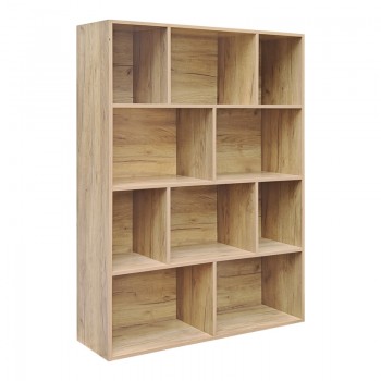 Βιβλιοθήκη Evergin pakoworld mdf σε oak απόχρωση 100x30x135εκ