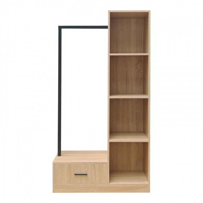 Έπιπλο εισόδου Erdeco pakoworld mdf σε φυσική απόχρωση 80x40x150εκ Έπιπλο εισόδου Erdeco pakoworld mdf σε φυσική απόχρωση 80x40x150εκ