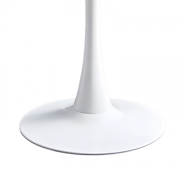 Τραπεζαρία Elijah-Ezra pakoworld σετ 3τεμ pp-pu σε λευκή απόχρωση με φυσικό πόδι Φ60x74εκ