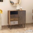 Συρταριέρα Boho pakoworld με συρτάρια-ντουλάπι καρυδί μεταλλικά πόδια 79,5x39,5x86εκ Συρταριέρα Boho pakoworld με συρτάρια-ντουλάπι καρυδί μεταλλικά πόδια 79,5x39,5x86εκ