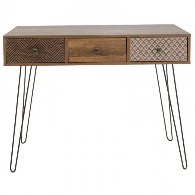 Κονσόλα Boho pakoworld καρυδί με μεταλλικά πόδια 100x50,5x74,5εκ Κονσόλα Boho pakoworld καρυδί με μεταλλικά πόδια 100x50,5x74,5εκ