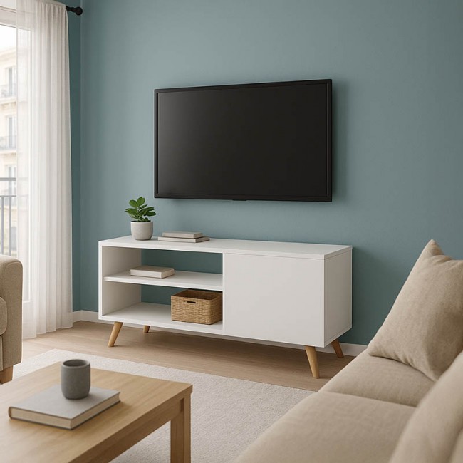 Έπιπλο τηλεόρασης Orianne pakoworld μελαμίνης λευκό-φυσικό 90x32x46εκ Έπιπλο τηλεόρασης Orianne pakoworld μελαμίνης λευκό-φυσικό 90x32x46εκ