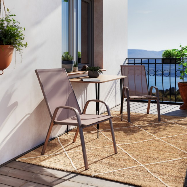 Πολυθρόνα Calan pakoworld μέταλλο σκούρo καφέ-textilene καφέ 54x74x91εκ Πολυθρόνα Calan pakoworld μέταλλο σκούρo καφέ-textilene καφέ 54x74x91εκ