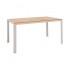 Τραπέζι Nares pakoworld αλουμίνιο λευκό-plywood φυσικό 140x80x72.5εκ