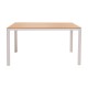 Τραπέζι Nares pakoworld αλουμίνιο λευκό-plywood φυσικό 140x80x72.5εκ