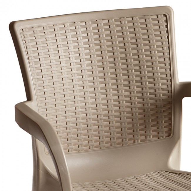 Τραπεζαρία Icon-Festive pakoworld σετ 3τεμ PP σε cappuccino απόχρωση