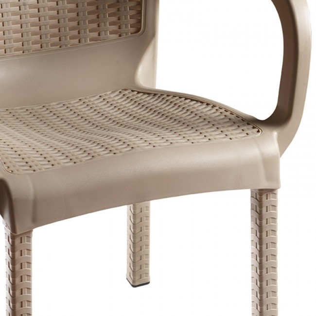 Τραπεζαρία Icon-Festive pakoworld σετ 5τεμ PP σε cappuccino απόχρωση