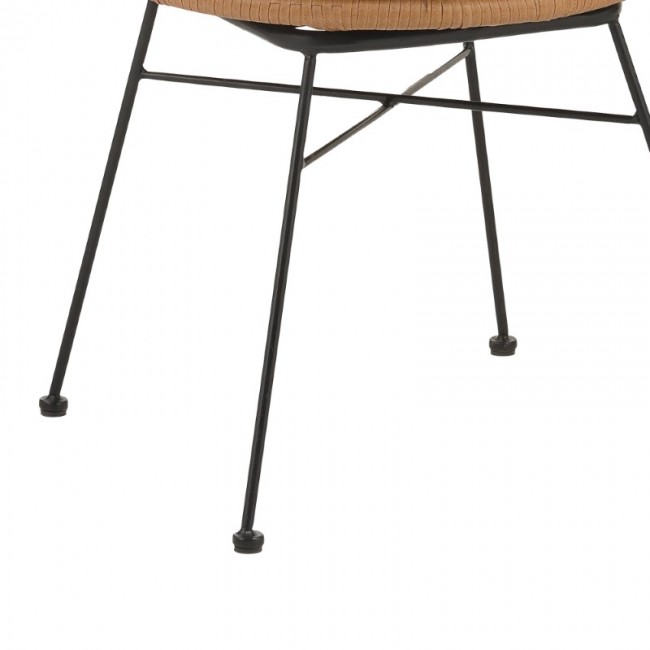 Πολυθρόνα Felicia pakoworld rattan φυσικό-μεταλλικό μαύρο πόδι Φ60x81εκ Πολυθρόνα Felicia pakoworld rattan φυσικό-μεταλλικό μαύρο πόδι Φ60x81εκ