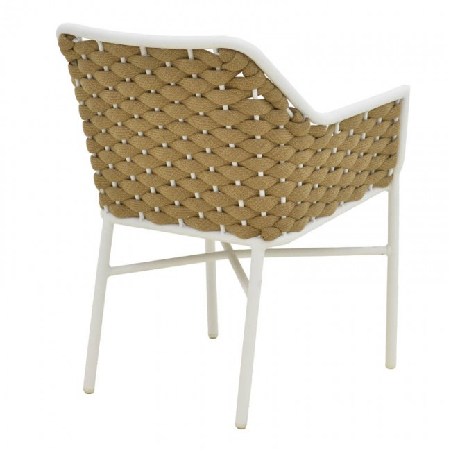 Πολυθρόνα Ortegia pakoworld αλουμίνιο με λευκό σκελετό- χακί σχοινί 57x62x82εκ Πολυθρόνα Ortegia pakoworld αλουμίνιο με λευκό σκελετό- χακί σχοινί 57x62x82εκ