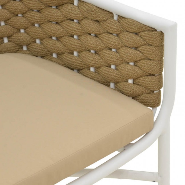 Πολυθρόνα Ortegia pakoworld αλουμίνιο με λευκό σκελετό- χακί σχοινί 57x62x82εκ Πολυθρόνα Ortegia pakoworld αλουμίνιο με λευκό σκελετό- χακί σχοινί 57x62x82εκ