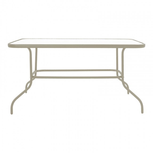 Τραπέζι Valor pakoworld μέταλλο σαμπανιζέ-γυαλί 110x60x70εκ