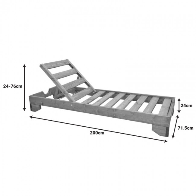 Ξαπλώστρα Fendy pakoworld ξύλο ελάτου σε καρυδί απόχρωση 71.5x200x24εκ Ξαπλώστρα Fendy pakoworld ξύλο ελάτου σε καρυδί απόχρωση 71.5x200x24εκ