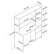 Γραφείο με βιβλιοθήκη Janson pakoworld σε oak απόχρωση 113.2x40x141.8εκ