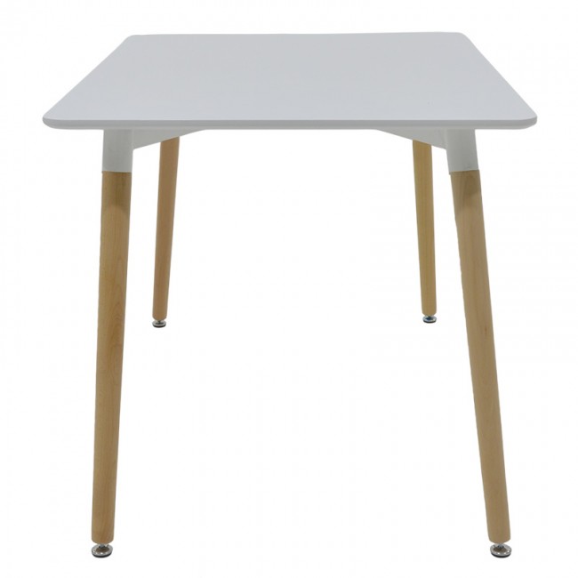Τραπέζι Natali pakoworld MDF λευκό-πόδια φυσικό 120x80x76εκ