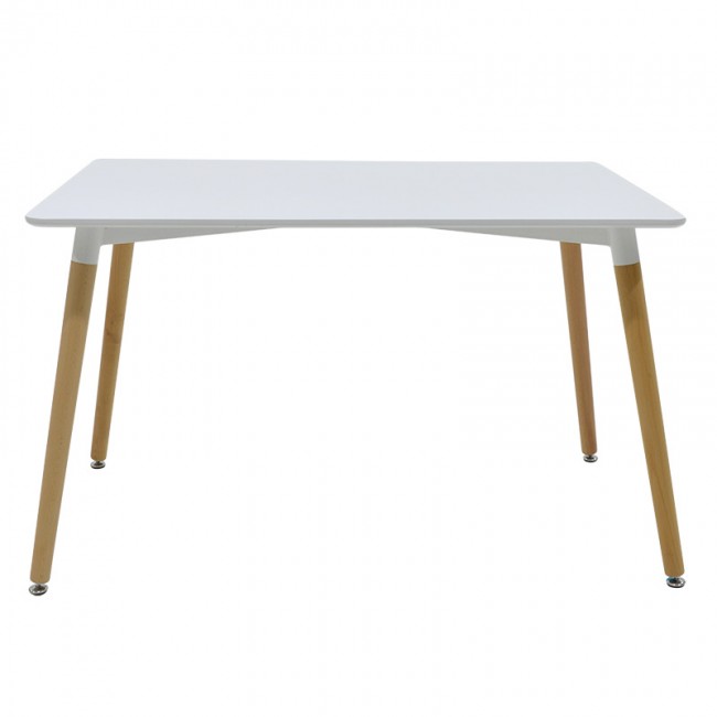 Τραπέζι Natali pakoworld MDF λευκό-πόδια φυσικό 120x80x76εκ