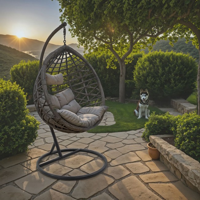 Κούνια Hudson pakoworld κρεμαστή μέταλλο-pp-μαξιλάρι γκρι 109x119x195εκ Κούνια Hudson pakoworld κρεμαστή μέταλλο-pp-μαξιλάρι γκρι 109x119x195εκ