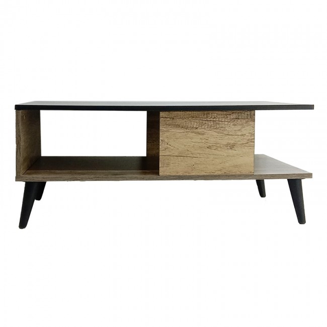 Τραπέζι σαλονιού Moses pakoworld χρώμα μαύρο μαρμάρου-sonoma 90x54x37.5εκ Τραπέζι σαλονιού Moses pakoworld χρώμα μαύρο μαρμάρου-sonoma 90x54x37.5εκ