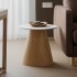 Βοηθητικό τραπέζι Soleire Inart λευκό μαρμάρου sintered stone Φ50x46εκ