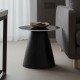 Βοηθητικό τραπέζι Fabrin Inart μαύρο μαρμάρου sintered stone-μαύρο μέταλλο Φ50x46εκ