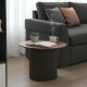 Τραπέζι σαλονιού Dovel pakoworld mdf σε καρυδί-μαυρη απόχρωση Φ70x40εκ
