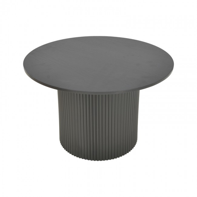 Τραπέζι σαλονιού Dovel pakoworld mdf σε μαύρη απόχρωση Φ70x40εκ
