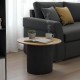 Τραπέζι σαλονιού Dovel pakoworld mdf σε sonoma-μαυρη απόχρωση Φ70x40εκ