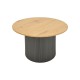Τραπέζι σαλονιού Dovel pakoworld mdf σε sonoma-μαυρη απόχρωση Φ70x40εκ