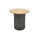 Βοηθητικό τραπέζι Dovel pakoworld mdf σε sonoma -μαύρη απόχρωση Φ50x45εκ