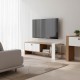 Έπιπλο τηλεόρασης Salon pakoworld χρώμα καρυδί-λευκό 120x25x37εκ Έπιπλο τηλεόρασης Salon pakoworld χρώμα καρυδί-λευκό 120x25x37εκ