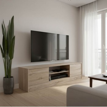 Έπιπλο τηλεόρασης Sasa I pakoworld σε sonoma απόχρωση 150x35x41.5εκ