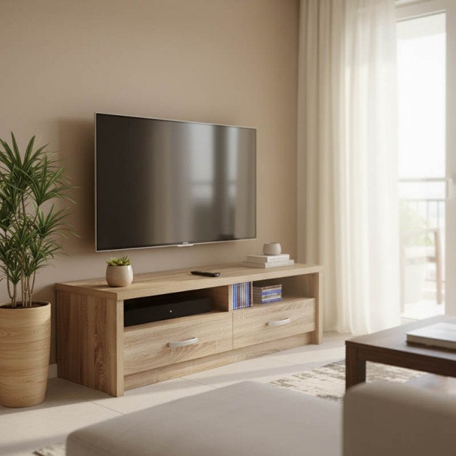 Έπιπλο τηλεόρασης Podizor pakoworld σε sonoma απόχρωση 120x45x42.5εκ Έπιπλο τηλεόρασης Podizor pakoworld σε sonoma απόχρωση 120x45x42.5εκ