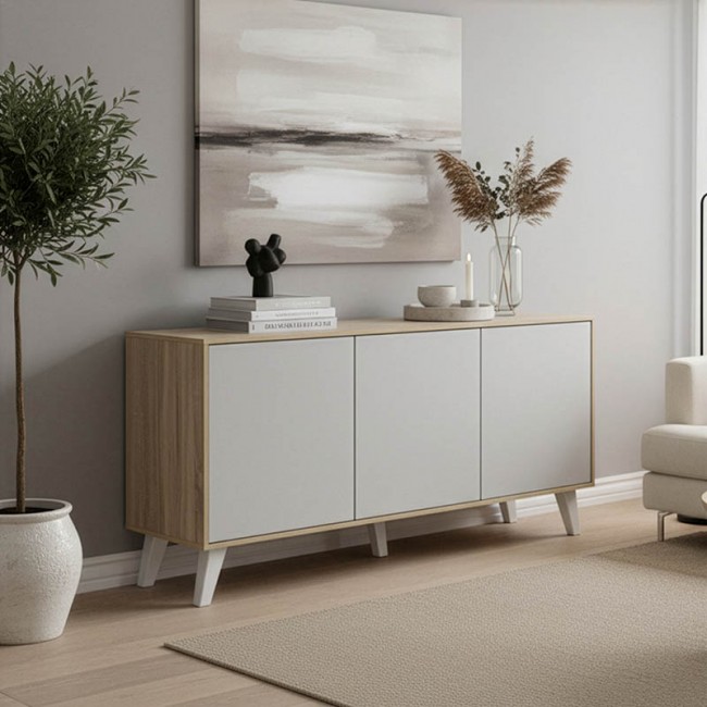 Μπουφές Billie pakoworld sonoma-γκρι 149x40x77εκ Μπουφές Billie pakoworld sonoma-γκρι 149x40x77εκ