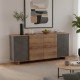 Μπουφές Zafore pakoworld σε oak - καφέ antique απόχρωση 180x45x80εκ